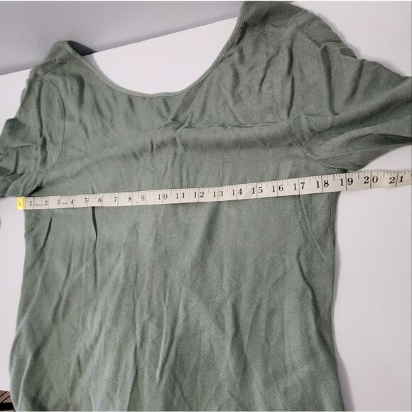 Cloth & Stone Anthropologie Long Sleeve Dress Shirt Womens S Green Open Back - Picture 5 of 5